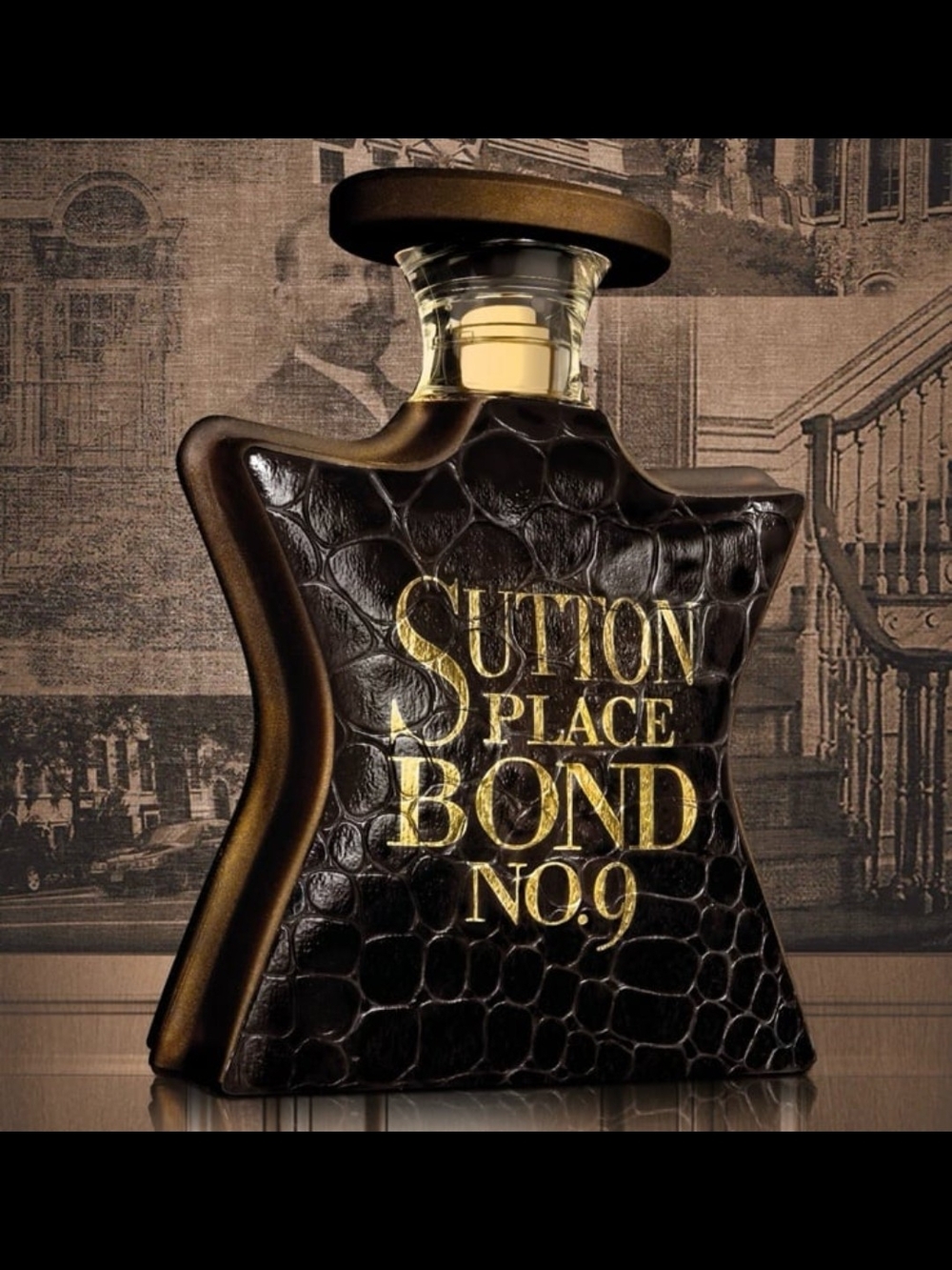 Sutton Place Brown Leather-Textured Men’s Fragrance Bottle 3.3 Oz